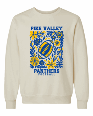 Panther Football - Floral Crewneck